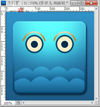 PhotoShop教程:绘制一个可爱蓝调高贵图标