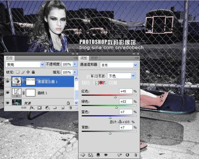 Photoshop调色教程:调出灯光下的冷色调