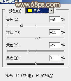 ps调出树林人物图片纯美的淡黄色