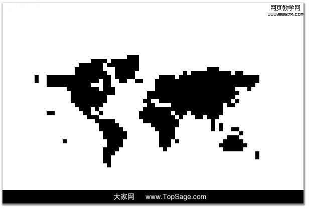 PS教程:制作漂亮的数码点阵构成的世界地图