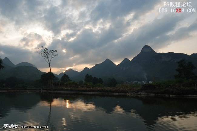 PhotoShop调色让晚霞中的风景更加艳丽