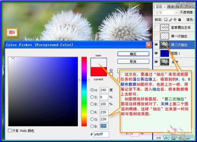 PS中精确抠出复杂背景内的蒲公英的两种方法