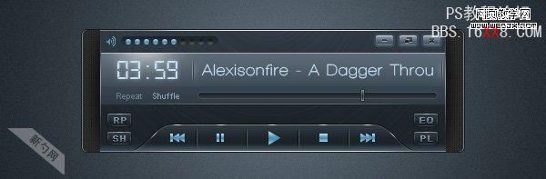 Photoshop打造一款超酷的金属质感播放器