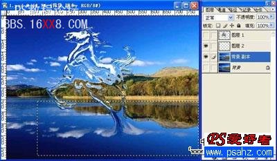 photoshop合成教程:水上跃起的骏马