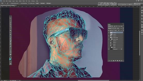 低多邊形，ps做多邊形人像效果
