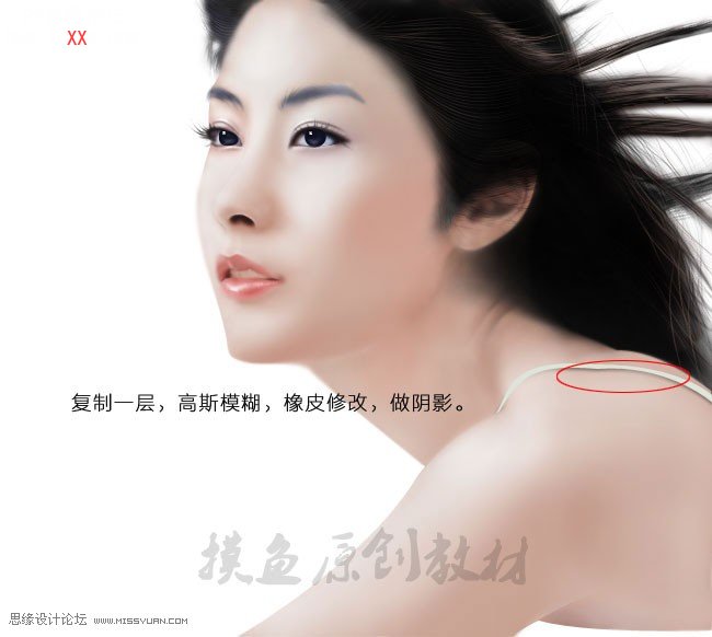 Photoshop鼠绘逼真的美女陈慧琳头像