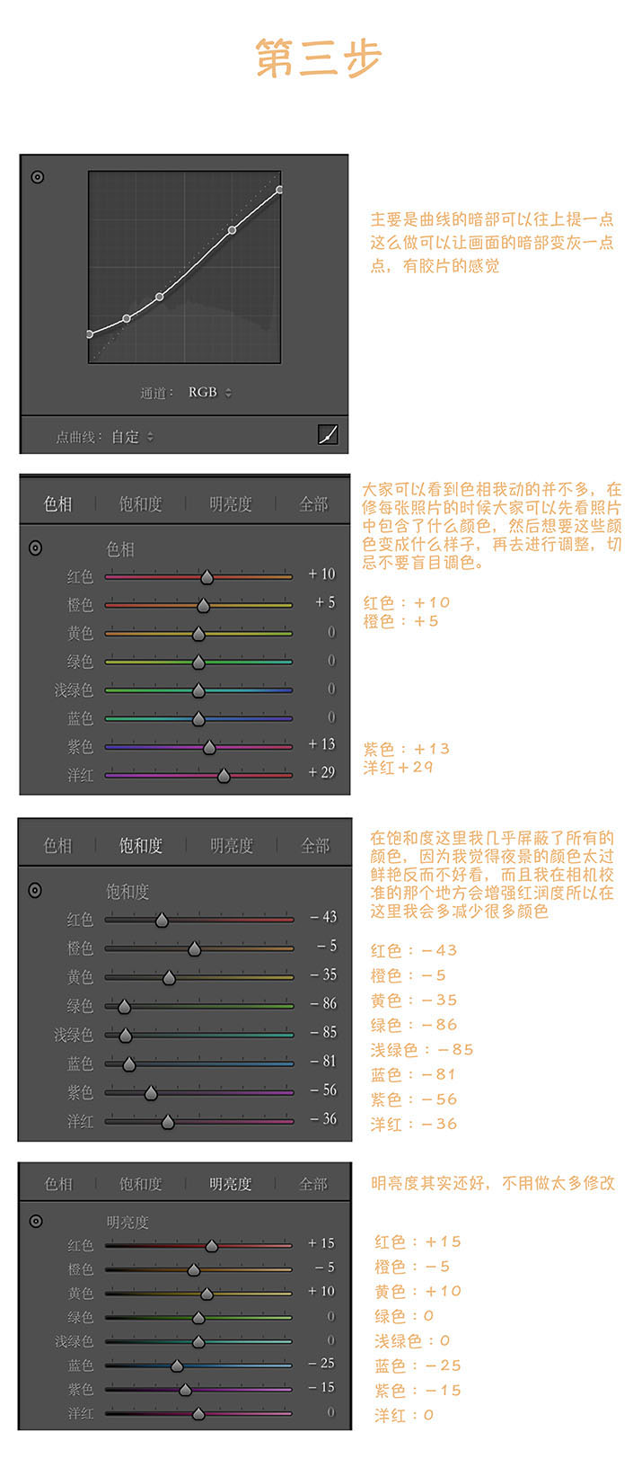 LR調色教程，調出唯美夜景人像教程