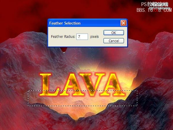 Photoshop打造在熔巖里燃燒的文字特效教程