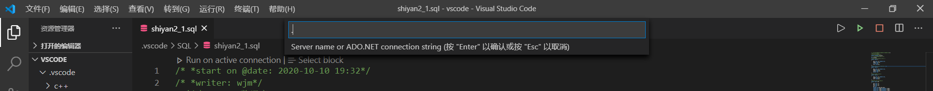 SQL开发知识：Vscode上使用SQL的方法