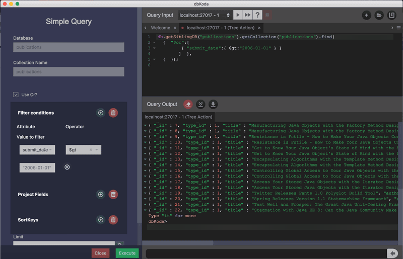 MongoDB開源數據庫開發工具dbKoda