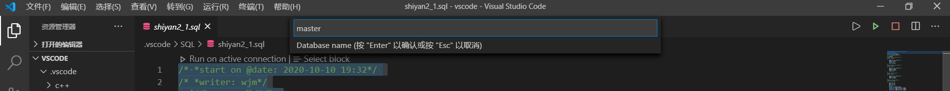 SQL开发知识：Vscode上使用SQL的方法