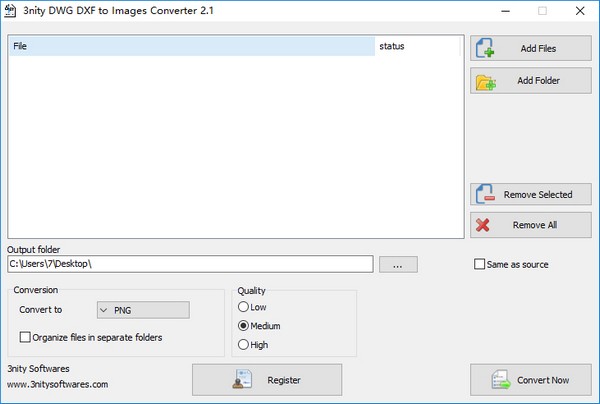 3nity DWG DXF to Images Converter