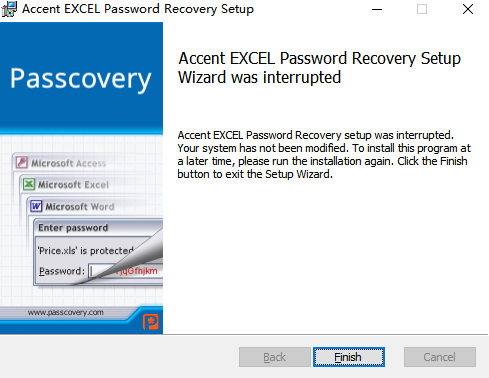 Accent Excel Password Recovery