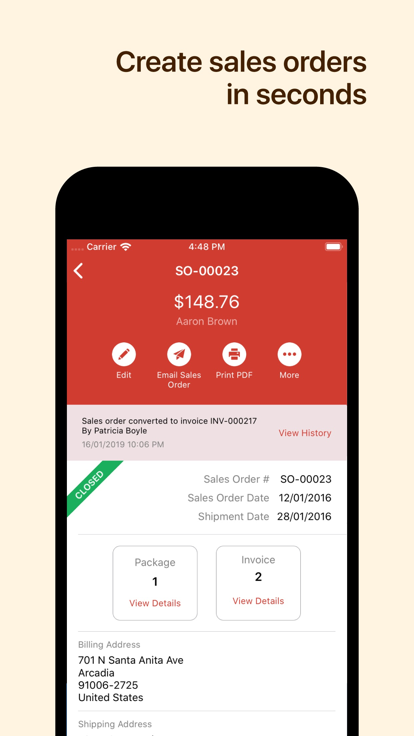 zoho inventory app