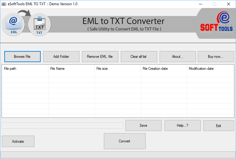 eSoftTools EML to TXT Converter