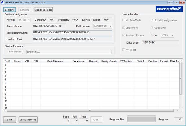 Asmedia ASM1051 MP Tool