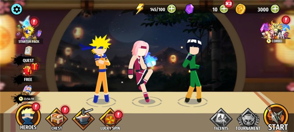 火柴人忍者3v3競技場最新版(Stickman Ninja 3v3)