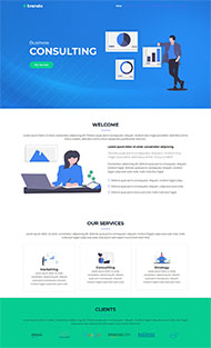 扁平化企业咨询HTML5网站模板 