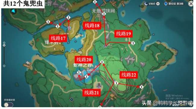 原神鬼兜虫采集路线及位置图（新手去哪找鬼兜虫最多最密集）